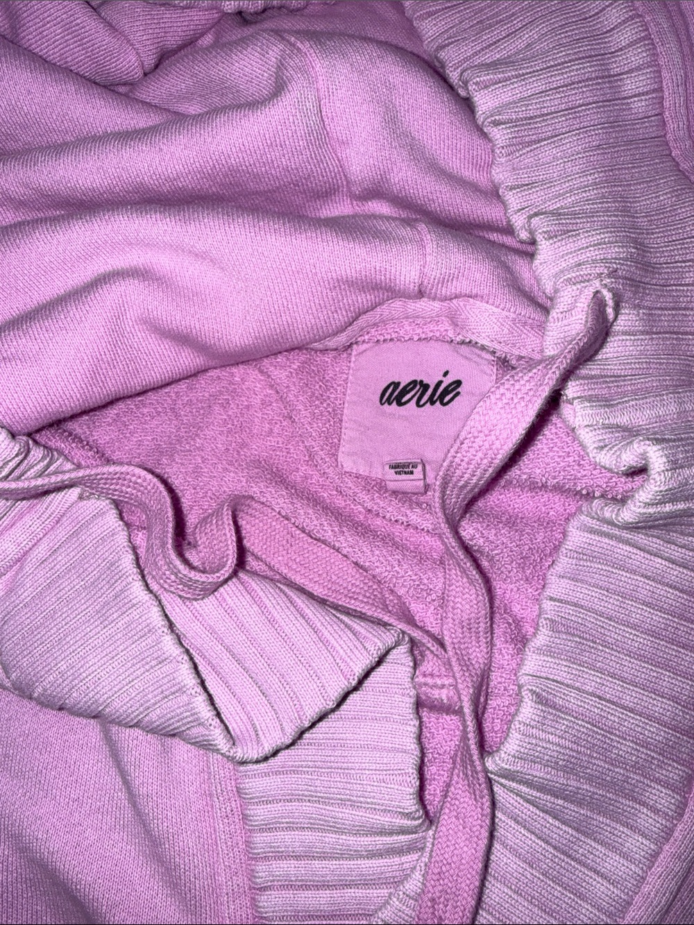 Aerie Light Purple-Pink Hooded Pullover Sweatshirt - Picture 3 of 4